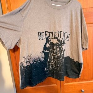 ROMWE Gray Beetlejuice Graphic Short Sleeve Tee
